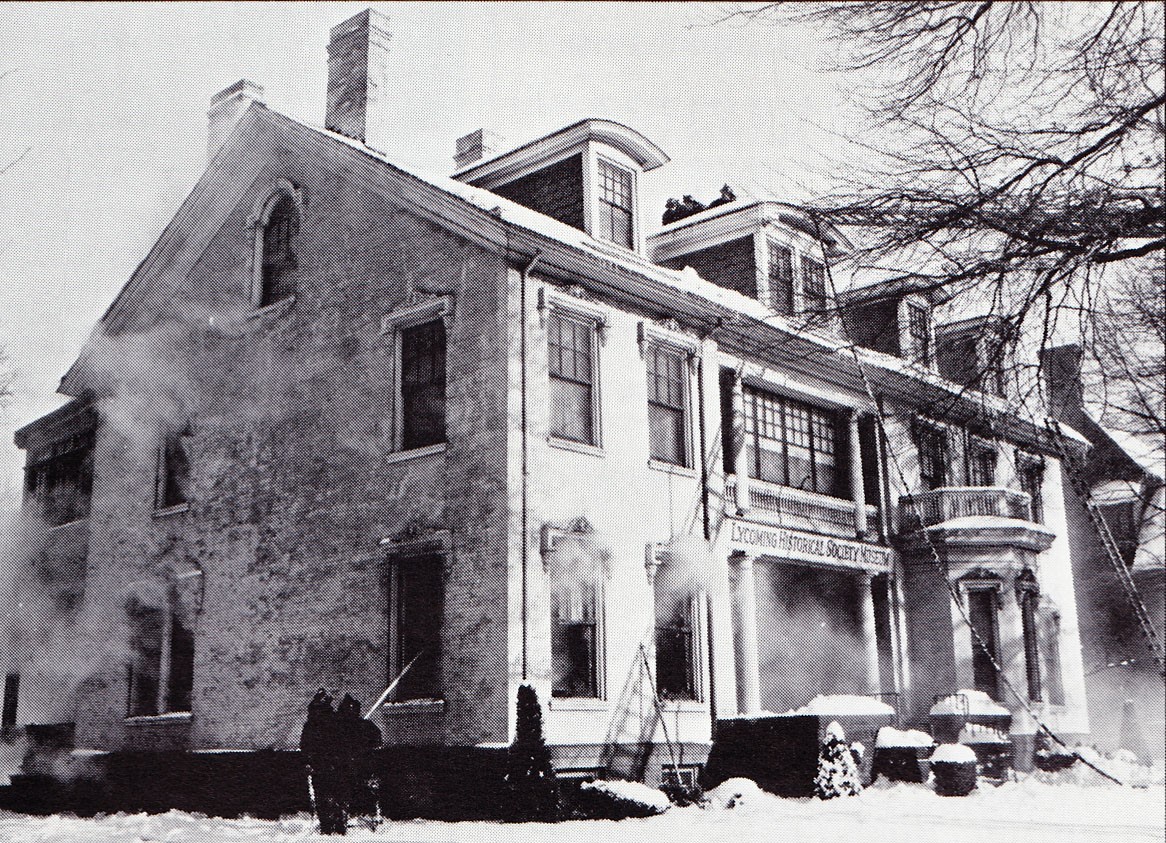Fire damaged Society building, December 1960.