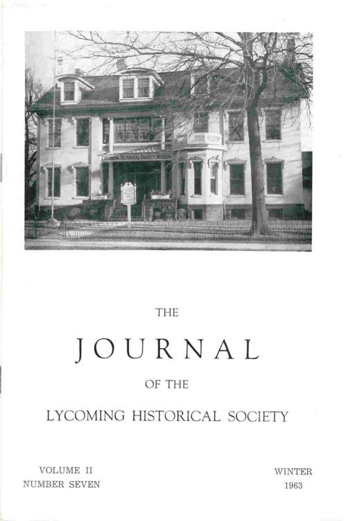 The Journal of the Lycoming County Historical Society, 1962 Summer