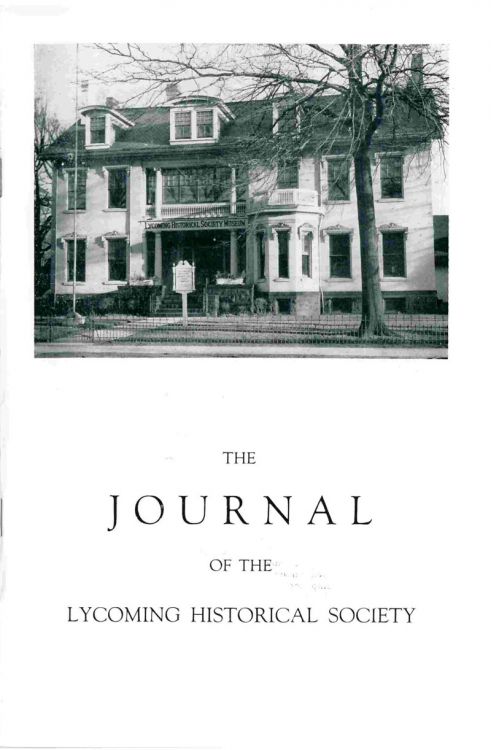 The Journal of the Lycoming County Historical Society, 1957, April