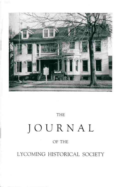 The Journal of the Lycoming County Historical Society, 1958 April