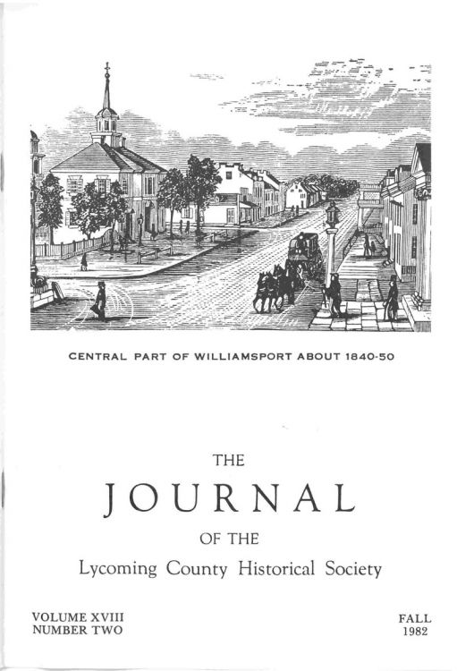 The Journal of the Lycoming County Historical Society, 1982 Fall